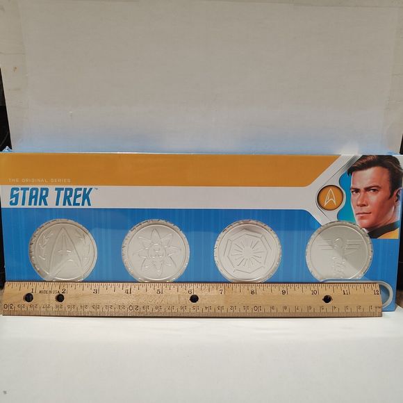 Star Trek Limited Edition Silver Plated Starfleet Divisions Medallions Set Of 4 - Picture 7 of 9